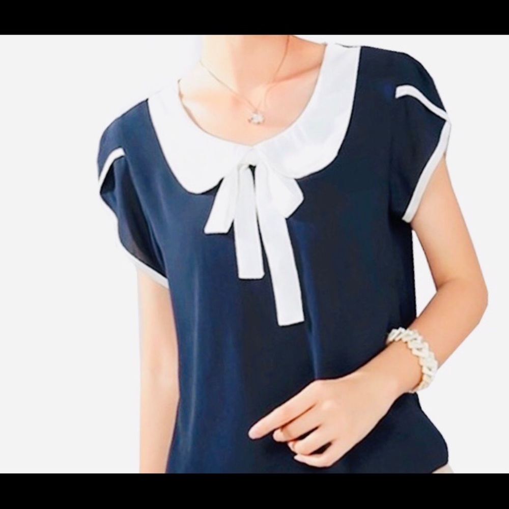 Elegant short sleeve blouse